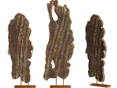 新中式木雕书法摆件组合