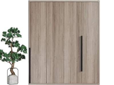 新中式实木衣柜3d模型 新中式实木衣柜