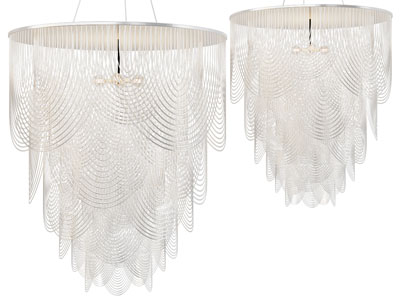 现代圆形垂帘吊灯