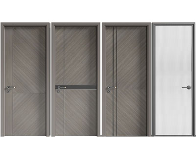 现代单扇实木、玻璃平开门