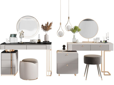 现代轻奢化妆、梳妆台