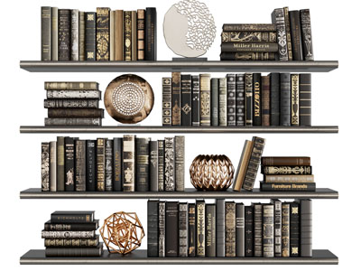 现代四层隔板书籍