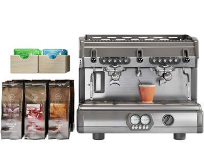 现代咖啡机、袋装咖啡