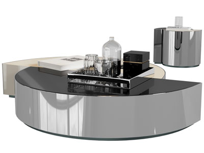 现代错位拼接圆形茶几