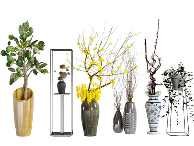 新中式陶艺花瓶花卉