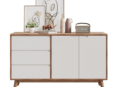 北欧撞色实木玄关柜、边柜