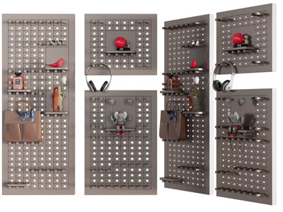 现代洞洞眼墙面收纳架