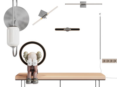 现代沙发凳子、壁灯