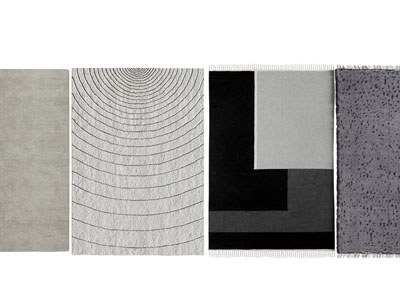 现代长方形带流苏的地毯