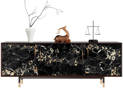 新中式大理石纹理的电视柜