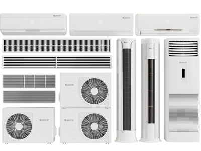 现代壁挂式、立式空调和外机