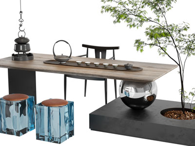 新中式茶桌椅组合