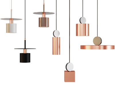 现代金属垂线吊灯
