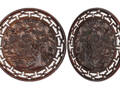 新中式圆形浮雕、墙饰挂件
