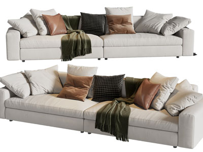 现代布艺双人沙发3d模型 现代布艺双人沙发