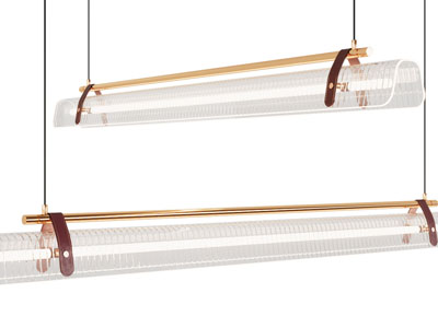 现代玻璃长条形灯罩的吊灯