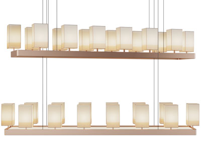 新中式方形灯罩吊灯