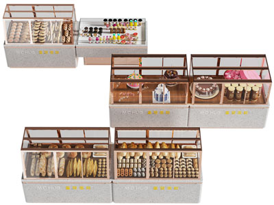 现代蛋糕、面包展示柜