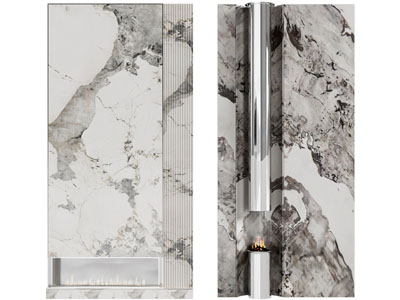 现代装饰壁炉火炉的背景墙3d模型 现代装饰壁炉火炉的背景墙