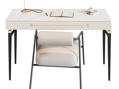 现代轻奢书桌椅组合