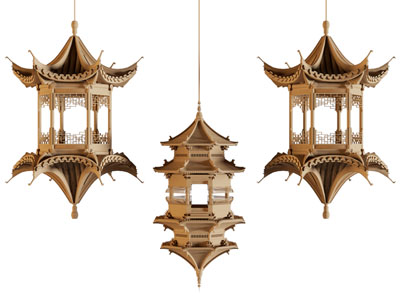 新中式亭台楼阁吊灯