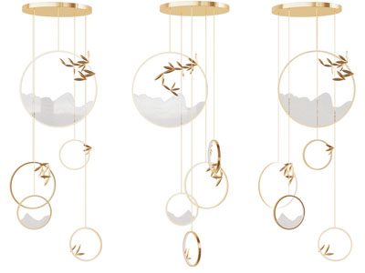 现代轻奢铁艺镂空吊灯