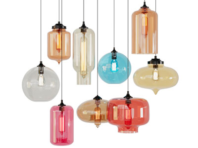 现代玻璃灯罩吊灯