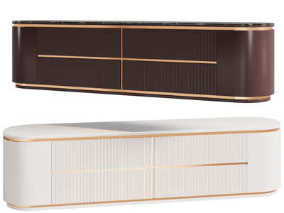 现代椭圆形电视柜