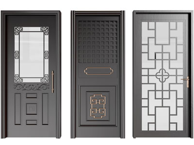 新中式单扇平开门