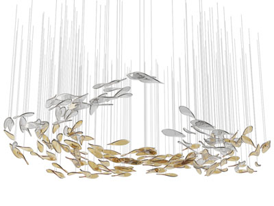 新中式鱼群吊灯