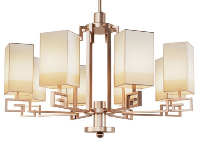 新中式方形灯罩吊灯