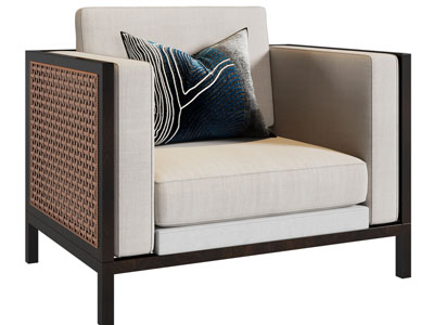 新中式单人沙发3d模型 新中式单人沙发