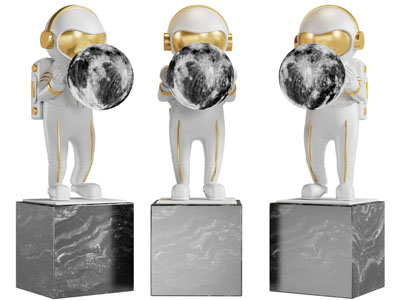 现代吹泡泡的小人雕塑雕刻