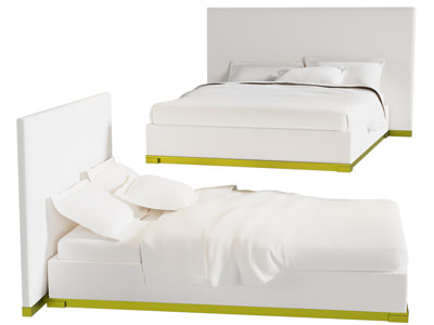 现代白色双人床
