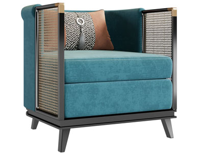 新中式单人沙发3d模型 新中式单人沙发