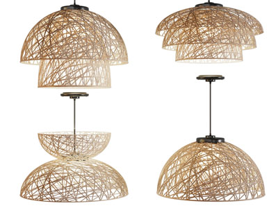 现代藤编灯罩吊灯
