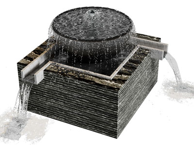 新中式喷泉水景景观小品