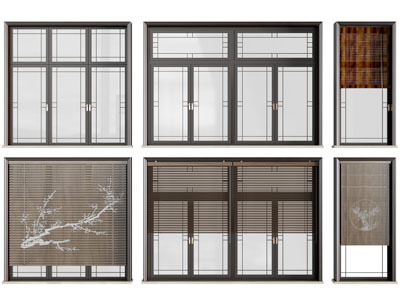 新中式百叶窗、平开窗