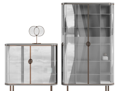 现代玻璃柜门的装饰柜、玄关柜