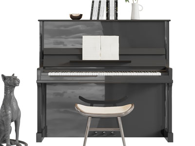 现代黑色钢琴3d模型 现代黑色钢琴