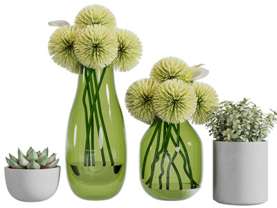 现代玻璃花瓶花卉