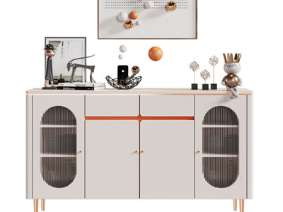 现代玄关柜、边柜、摆件组合