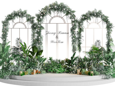 现代植物拱门美陈