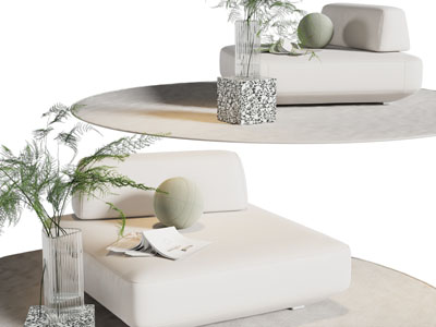 侘寂风单人沙发3d模型 侘寂风单人沙发