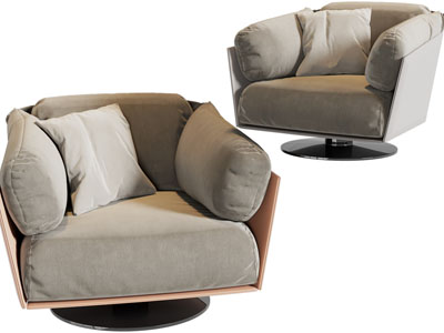 现代独脚支撑的单人沙发3d模型 现代独脚支撑的单人沙发