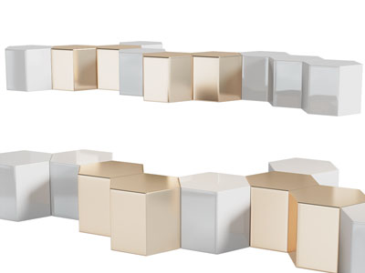 现代拼接多边形坐墩