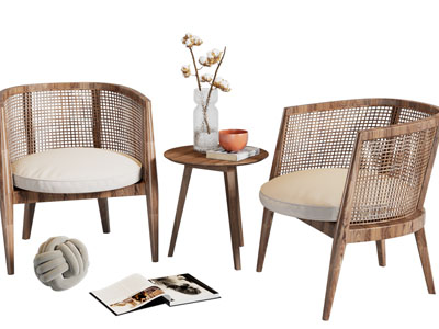 北欧实木休闲椅子