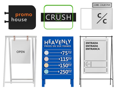 现代门店指示牌、展示牌