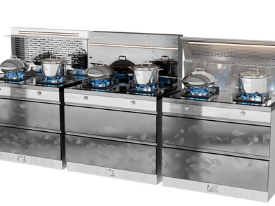 现代不锈钢集成灶厨房电器