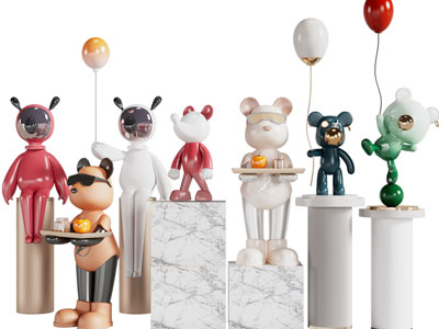 现代雕塑雕刻摆件组合